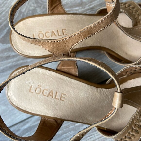 Locale Braided Leather Cork Wedge Heel Sandal - Picture 4 of 11